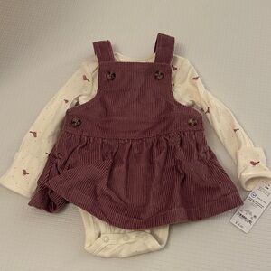 Carter's Burgundy Corduroy Pinafore Set